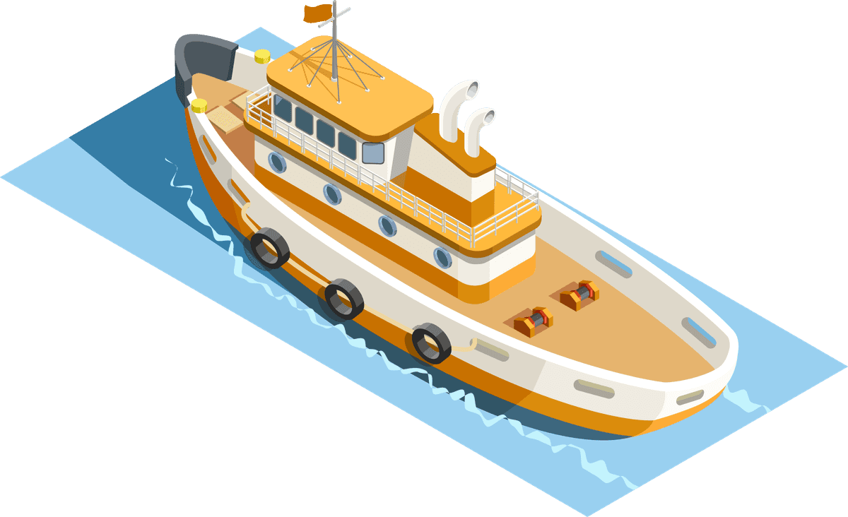 isometric seaport ocean logistic illustration