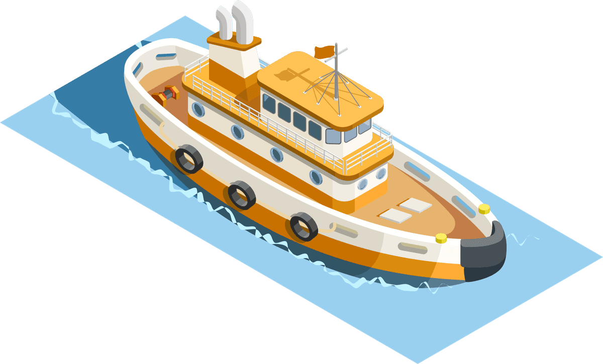 isometric seaport ocean logistic illustration