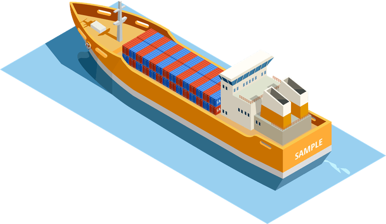 isometric seaport ocean logistic illustration