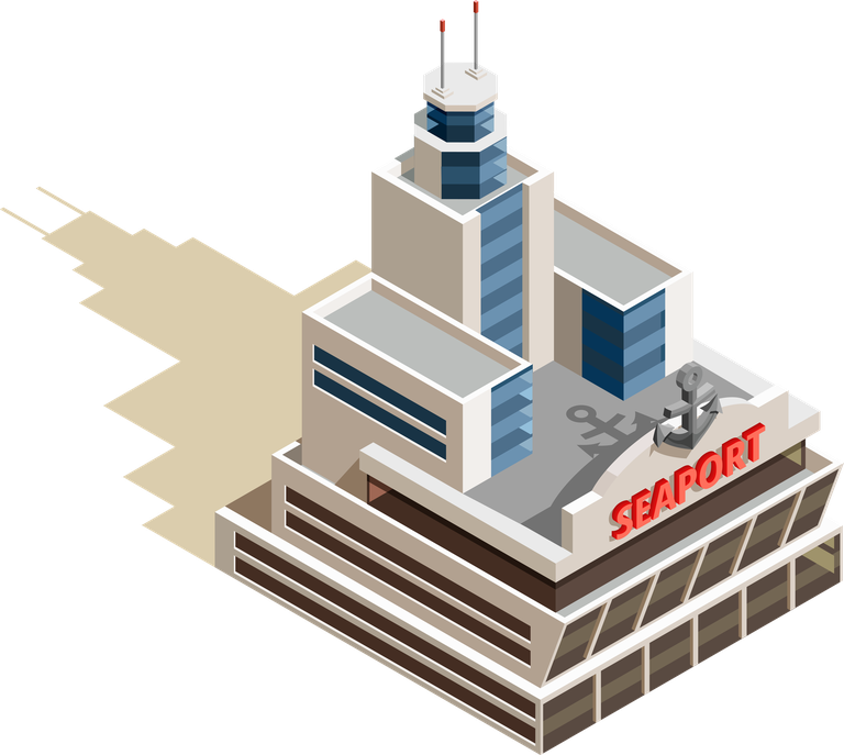 isometric seaport ocean logistic illustration