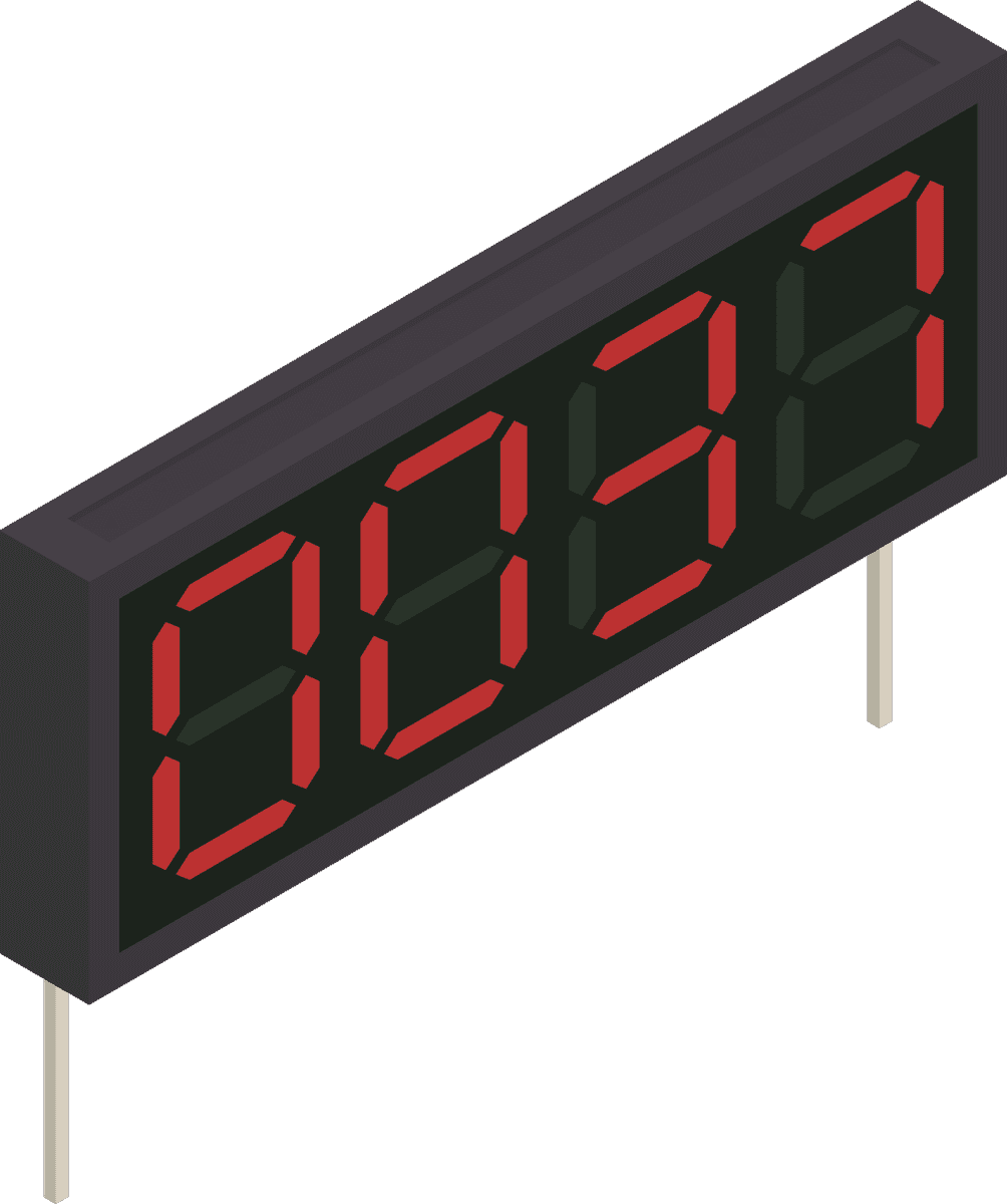 semiconductor electronic components isometric display for digital readouts and indicators