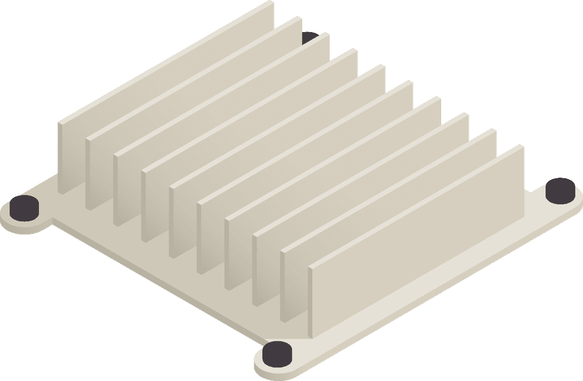 semiconductor electronic components isometric representation with efficient heat dissipation features