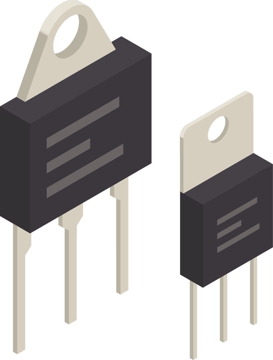 semiconductor electronic components isometric illustration for modern technology applications