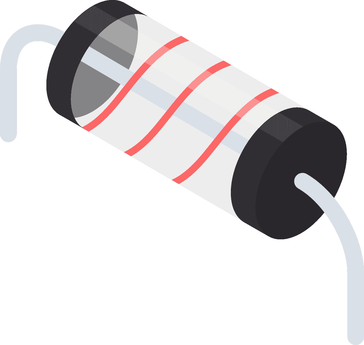 semiconductor electronic components isometric icon featuring a stylish resistor for tech applications