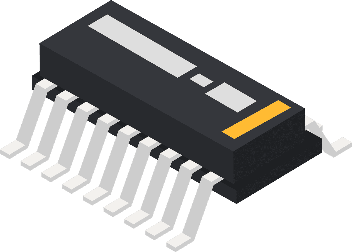 semiconductor electronic components isometric icon for modern tech applications in digital industries