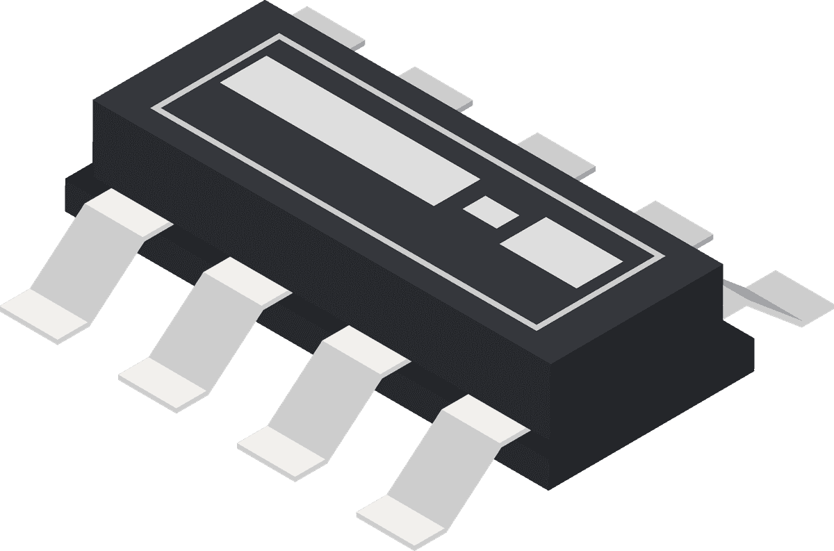 semiconductor electronic components isometric icon for innovative technology and circuit design