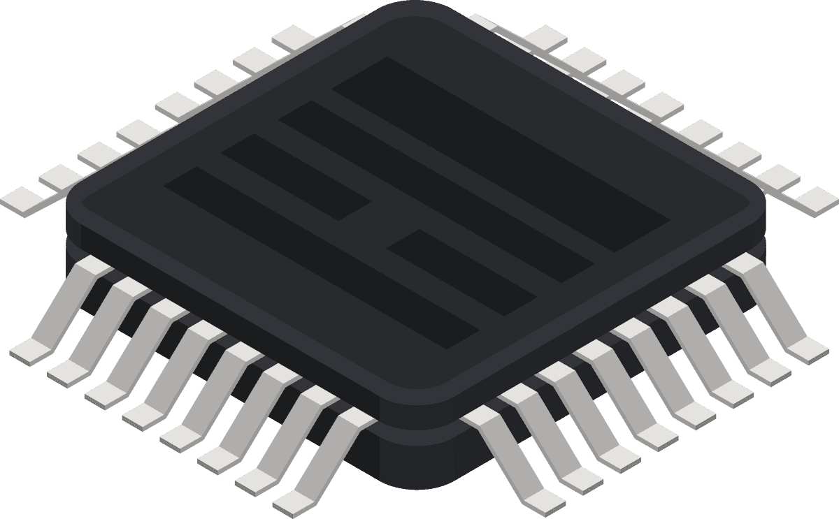 semiconductor electronic components isometric icon for digital projects and technology applications