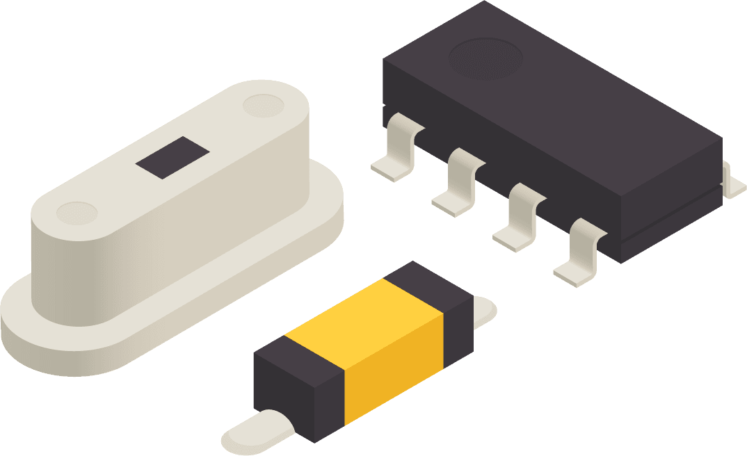 semiconductor electronic components isometric set of versatile signaling and power devices