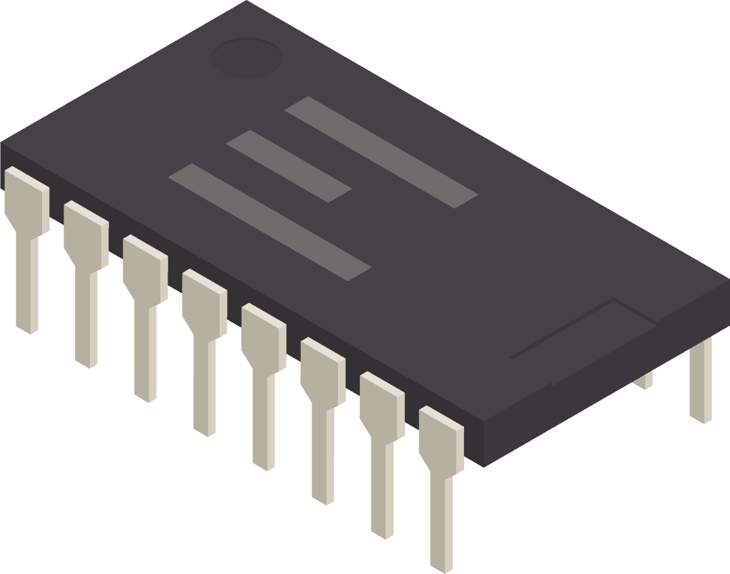 semiconductor electronic components isometric set for modern tech applications and educational materials