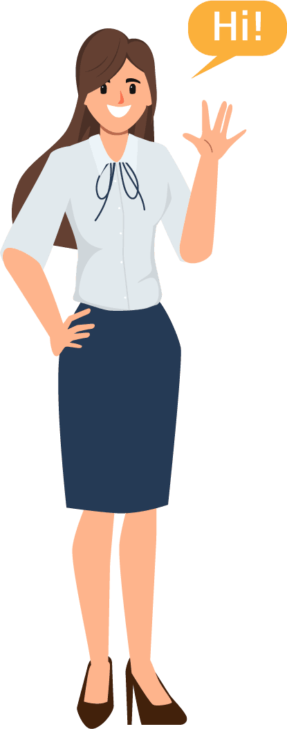 set business woman character job routine