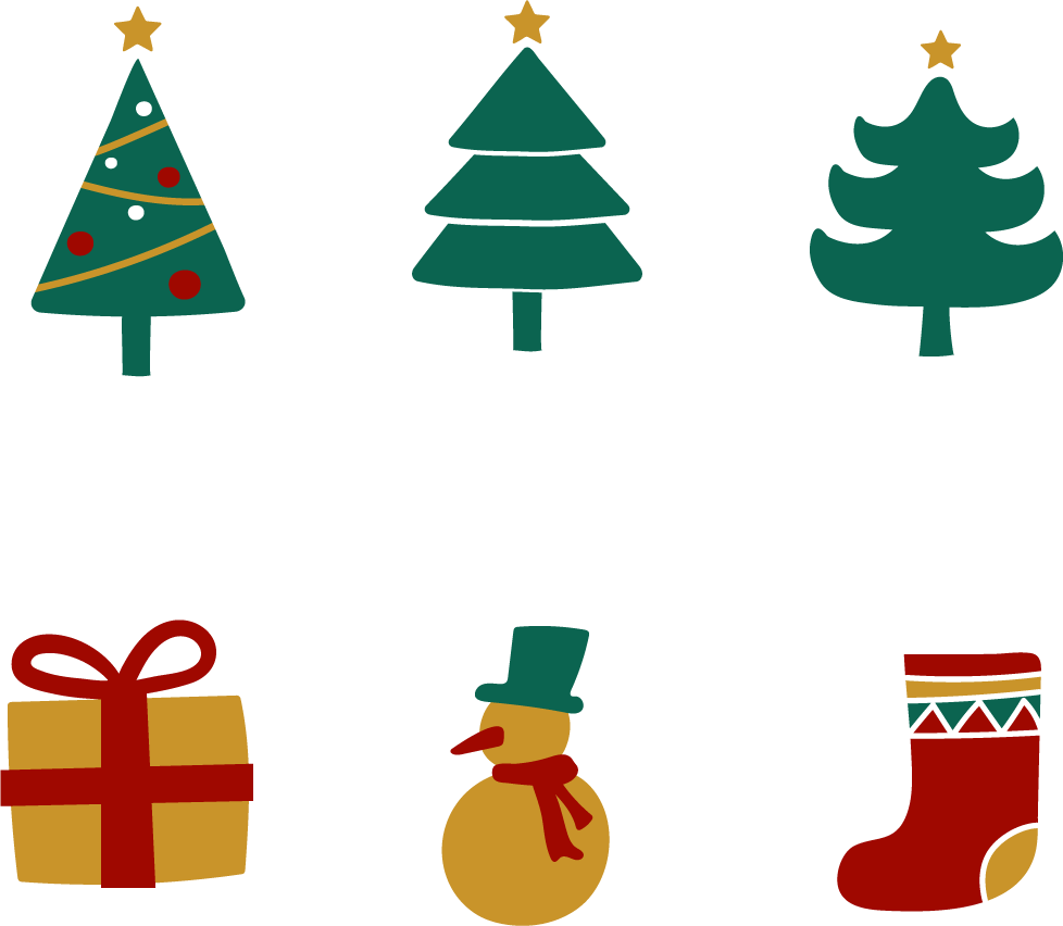 set christmas elements vector for festive celebrations and holiday decorations