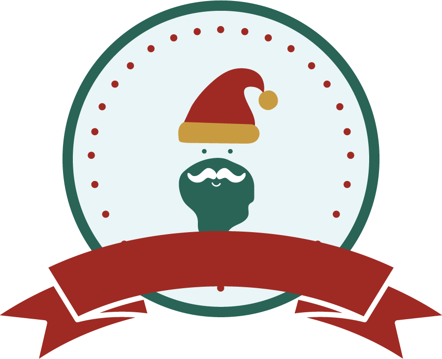 set christmas elements vector with cheerful santa face and festive accessories for holiday fun