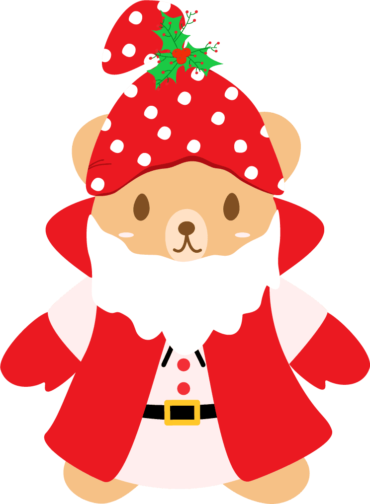 set cute teddy bear with different hat tree fox
