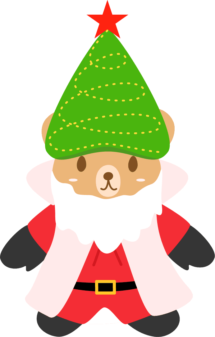 set cute teddy bear with different hat tree fox