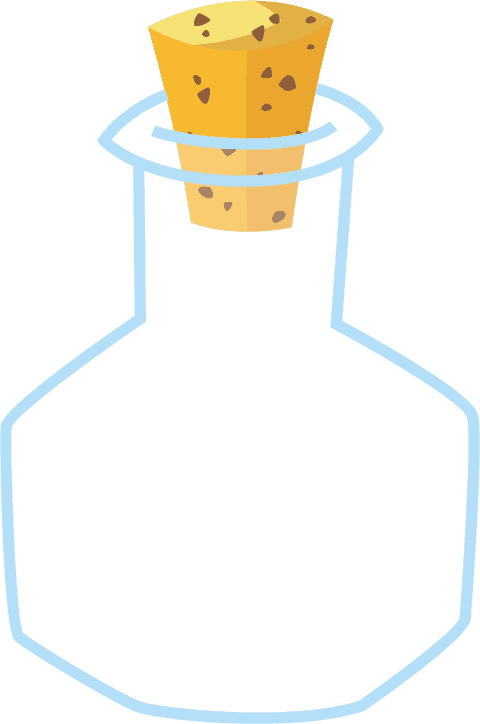 set illustration of bottle elixir with stopper