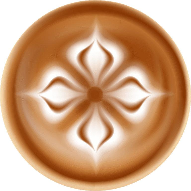 set latte art decorative compositions