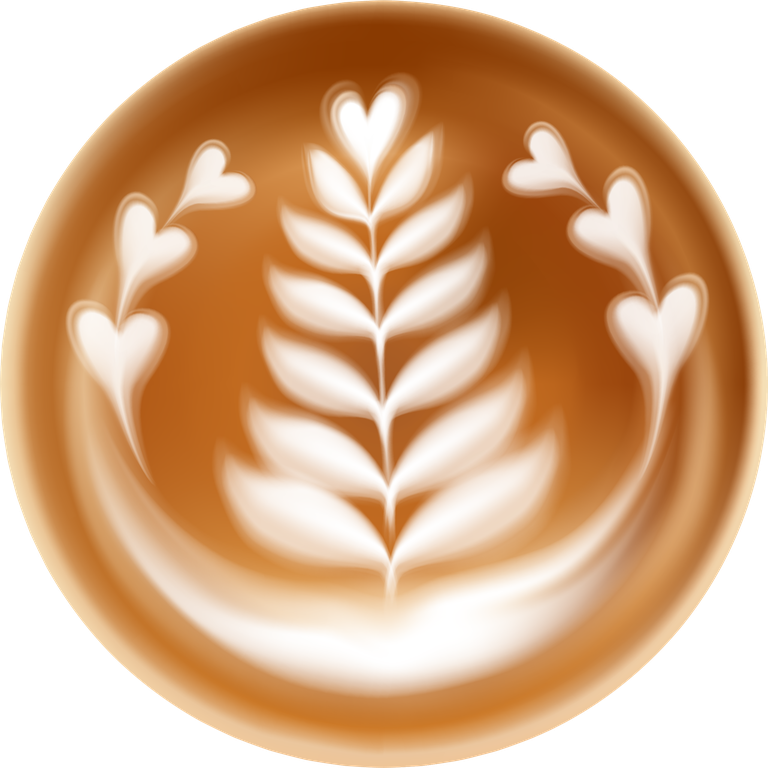 set latte art decorative compositions for coffee lovers with elegant motifs and unique patterns