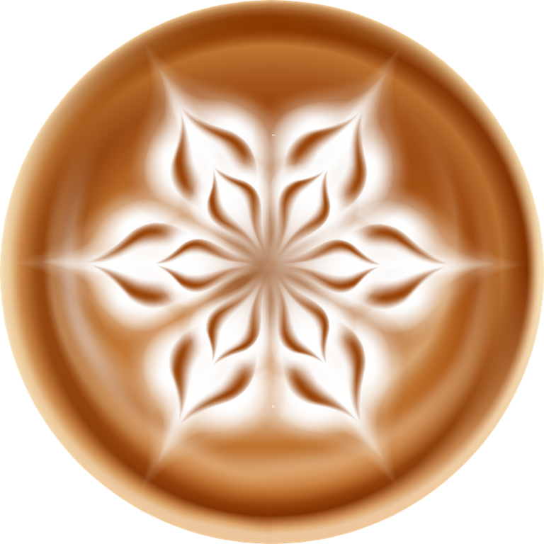 set latte art decorative compositions with intricate floral patterns for coffee enthusiasts