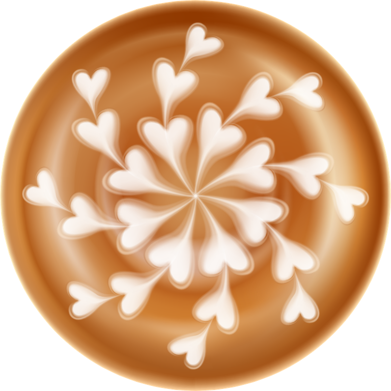 set latte art decorative compositions featuring charming heart-shaped designs for coffee lovers