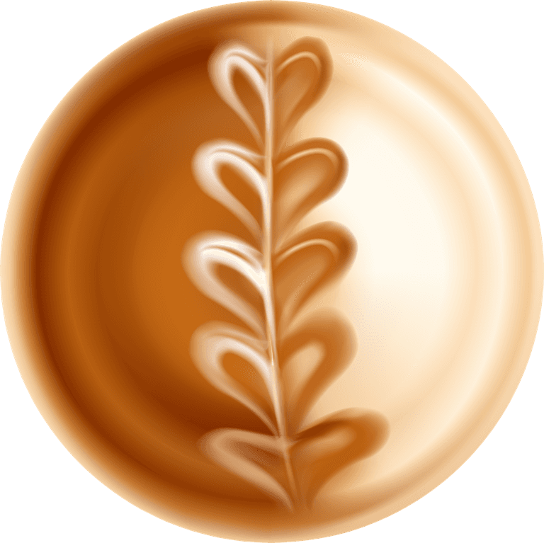 set latte art decorative compositions
