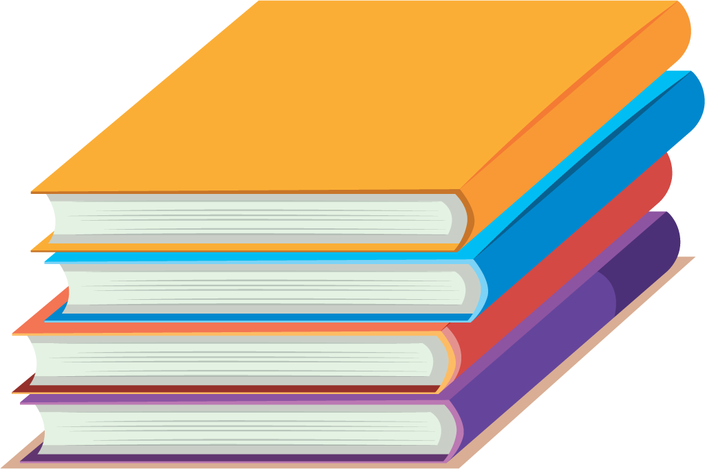 colorful book object illustration stacked on each other for educational purposes