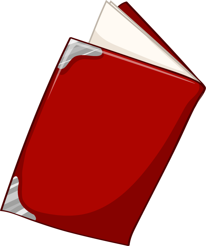 book object illustration showcasing a vibrant red cover for educational or decorative use