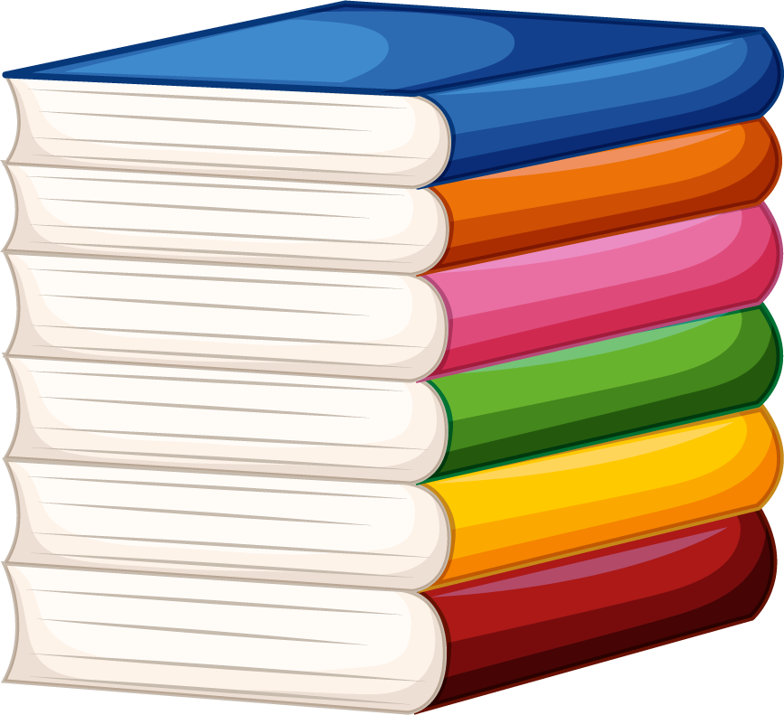 colorful book object illustration stacked for creative projects or educational materials