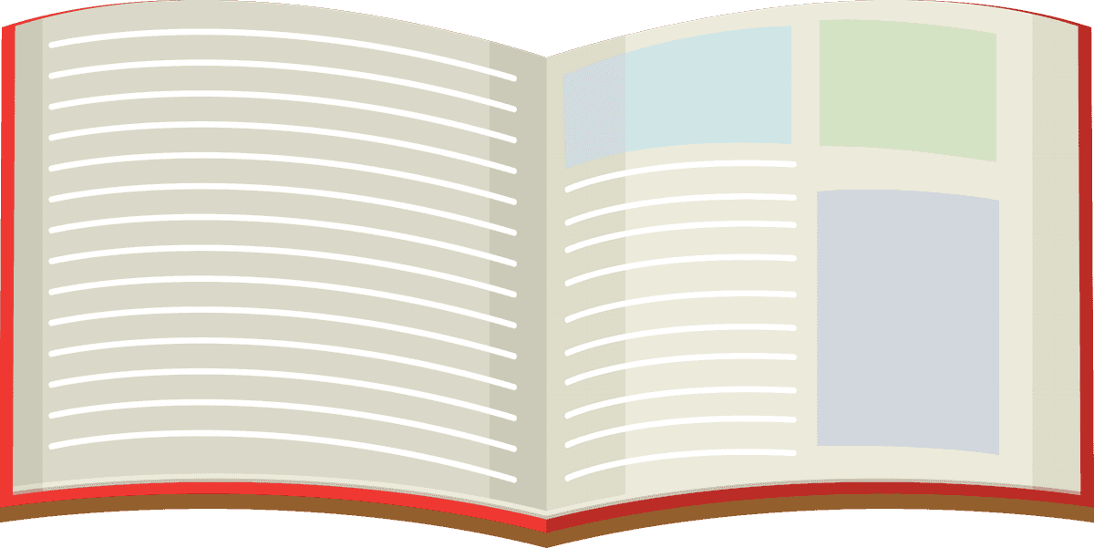 open book object illustration with blank pages for creative content customization