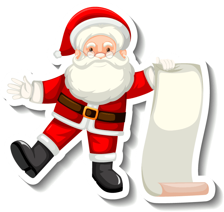 christmas objects and cartoon characters