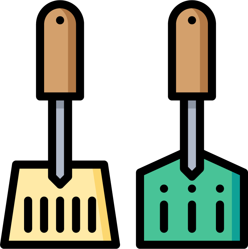 color thin line kitchen tool icons