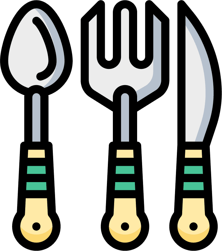 color thin line kitchen tool icons