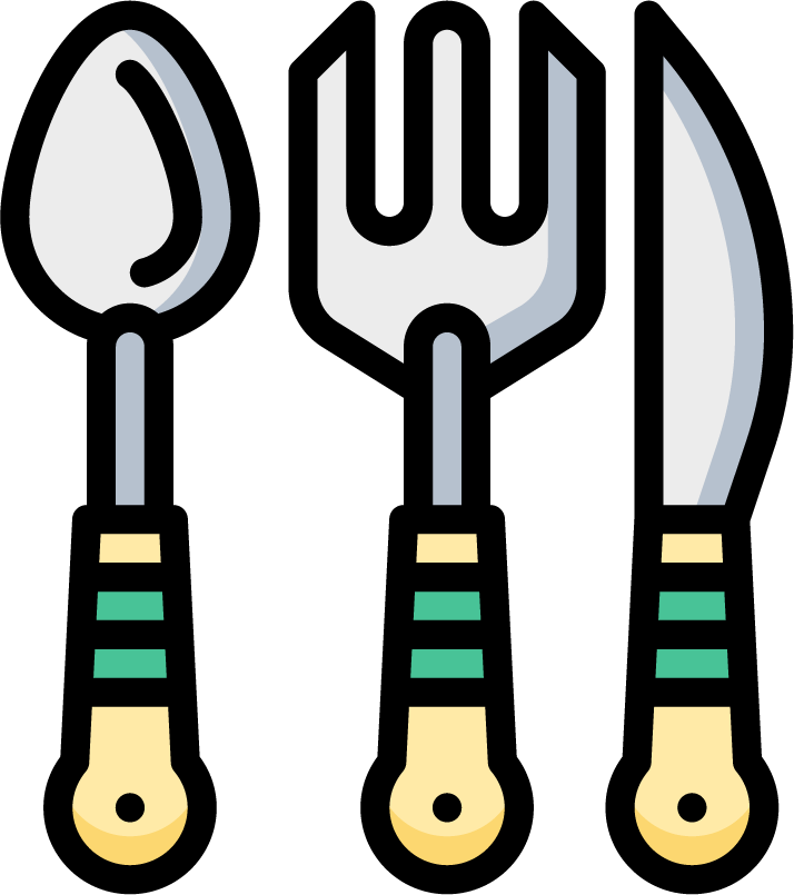 color thin line kitchen tool icons