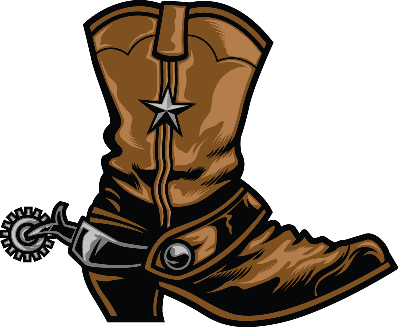 cowboy objects vector featuring detailed boot with star and spur for western themes