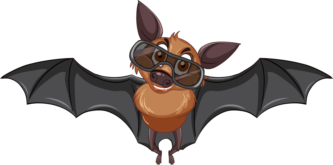 different cute bats in cartoon style
