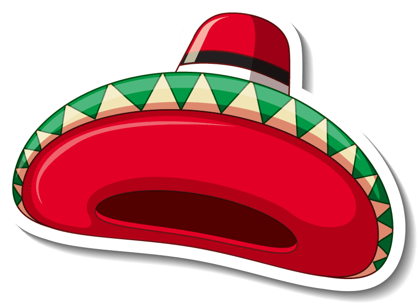 different traditional objects such as sombreros for festive celebrations and cultural events