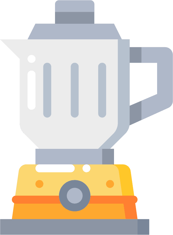 flat color kitchen tool icons featuring a versatile and stylish blender for modern kitchens