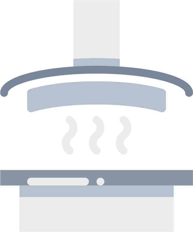 flat color kitchen tool icons featuring a modern cooking appliance for efficient meal preparation