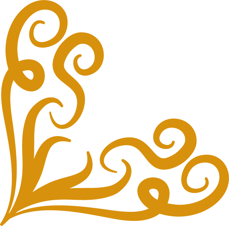 elegant gold corners ornament with swirling motifs for decorative applications