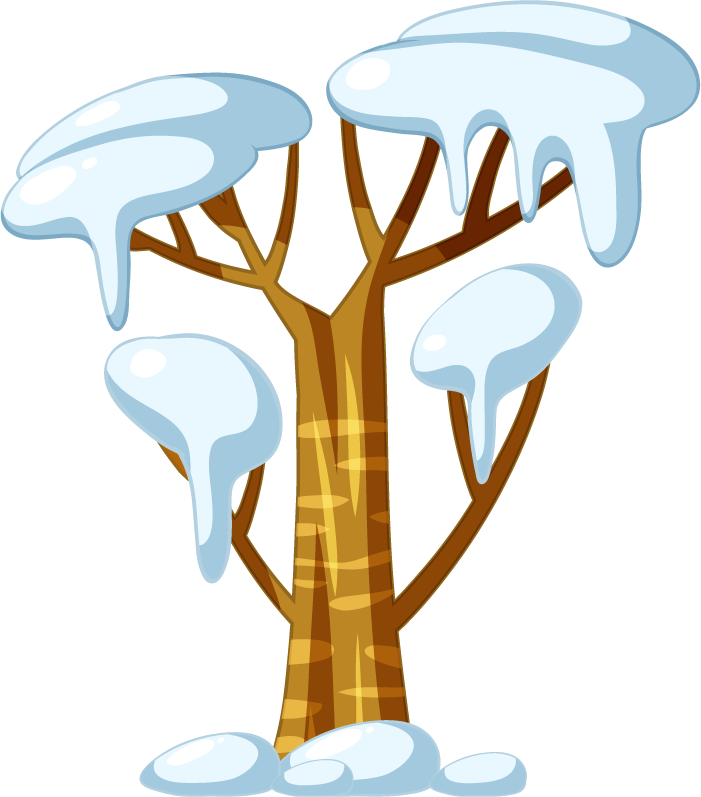 isolated game objects of a snowy tree perfect for winter-themed projects