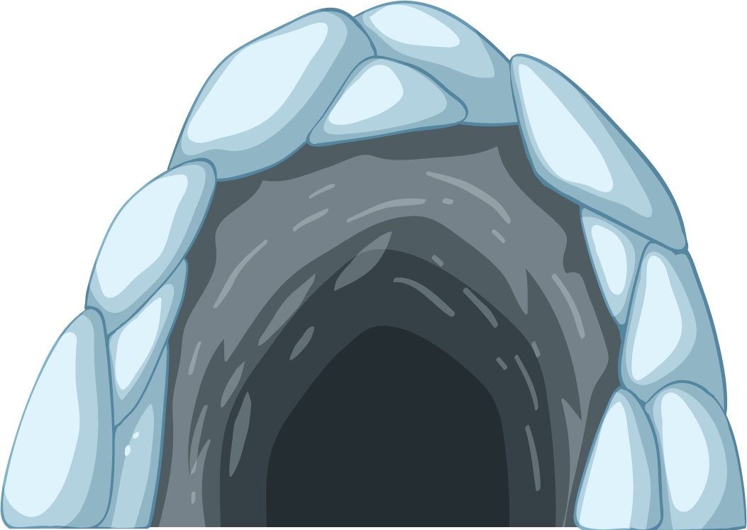 isolated game objects depicting a charming icy cave entrance for immersive gameplay
