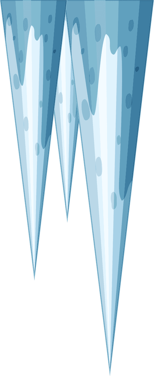 isolated game objects and elements featuring sharp icy stalactites for winter-themed applications