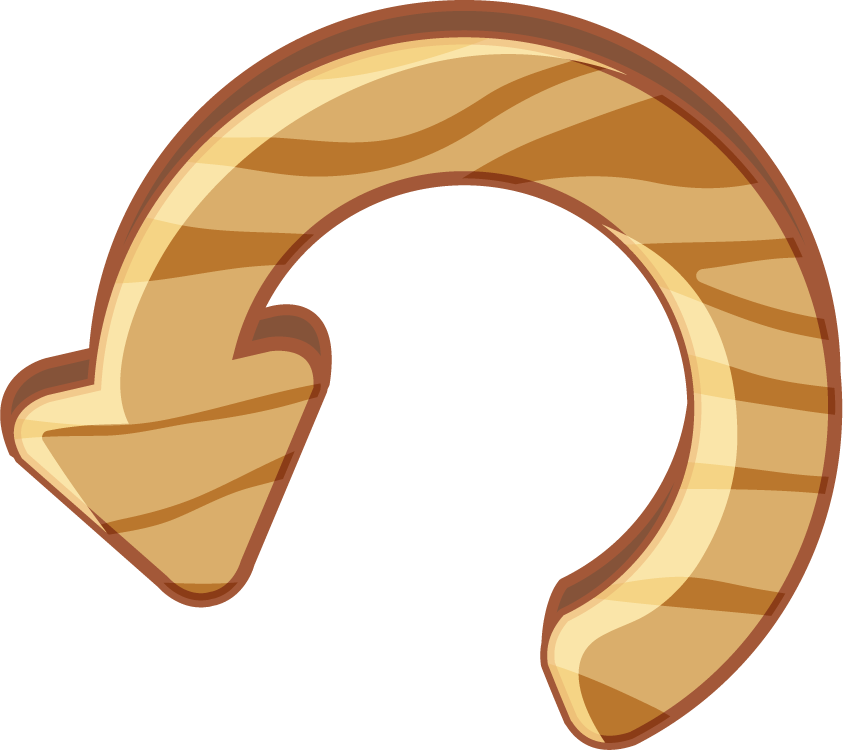 isolated game objects and elements featuring a playful wooden arrow design for interactive applications