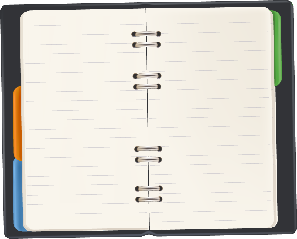 set of objects office graphics with a modern notebook for creative workspace use