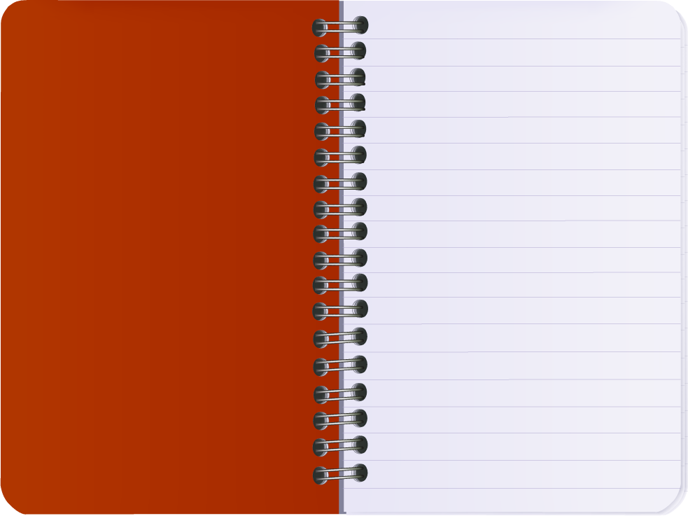 set of objects office graphics featuring a spiral notebook for organizational tasks
