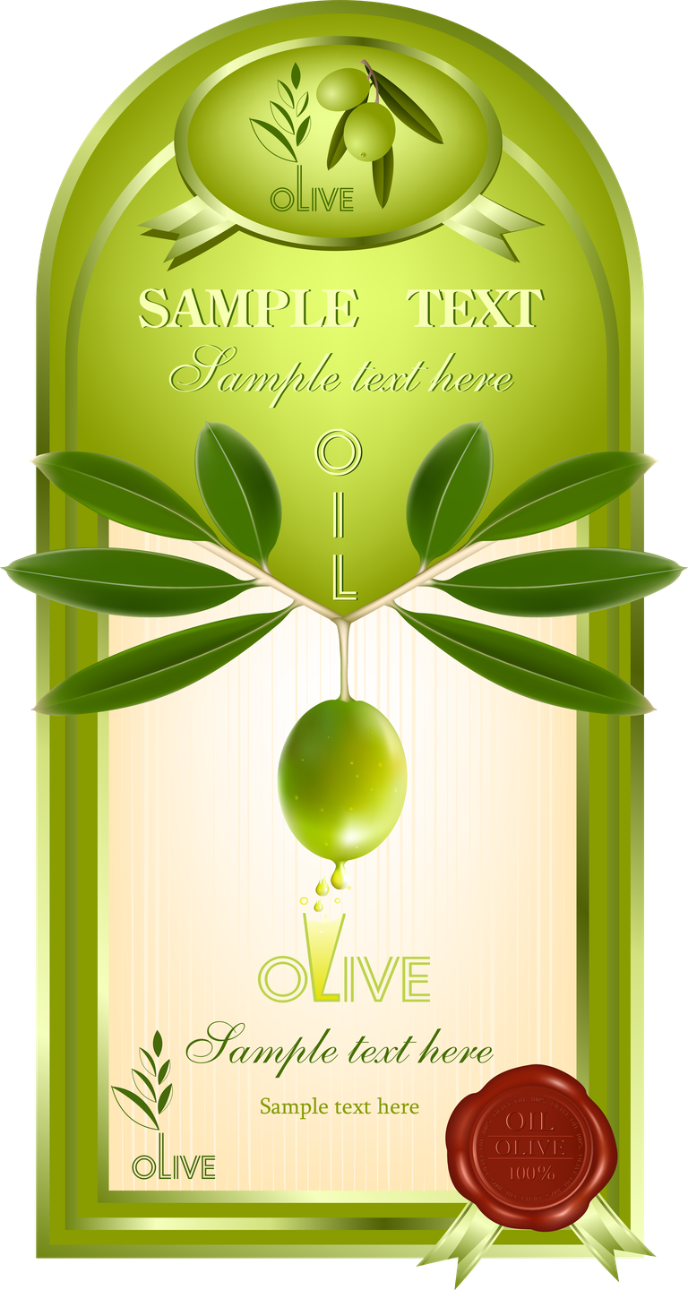 olive oil label stickers vector with elegant olive motif and customizable text areas
