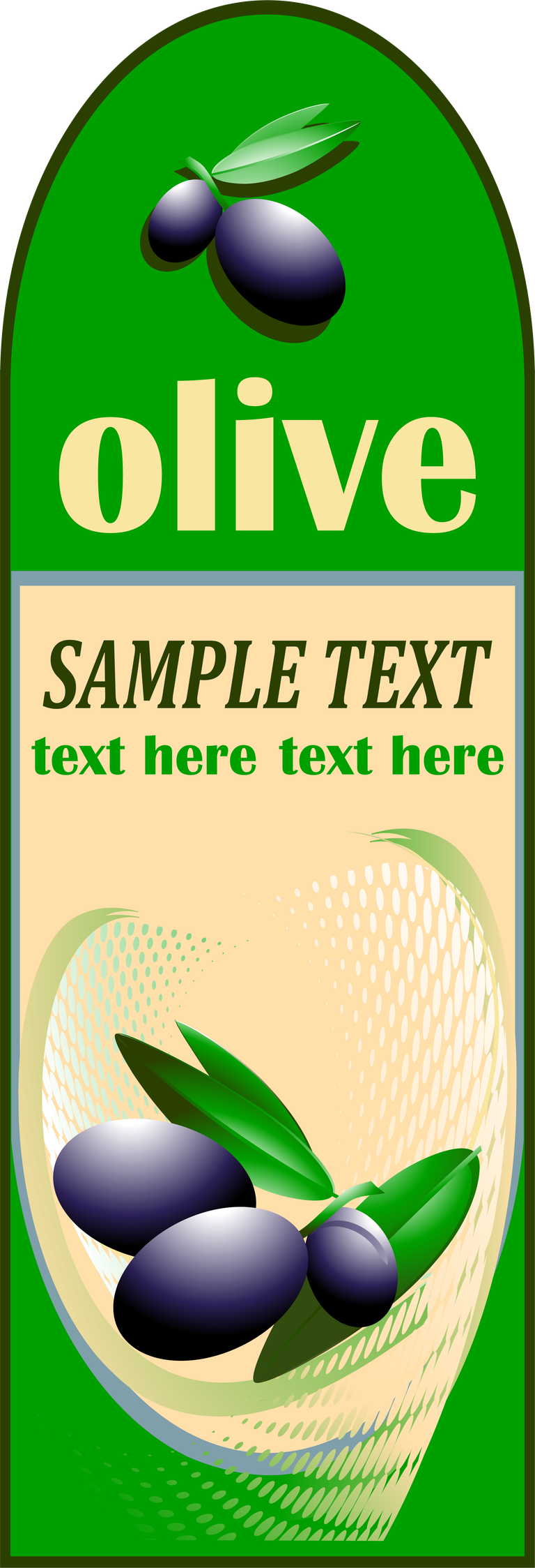 olive oil label stickers vector with vibrant colors and customizable text for product branding