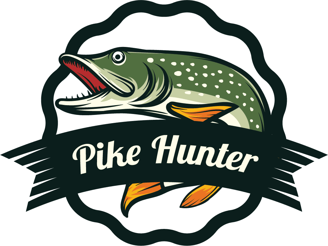 set of pike fish badge logo