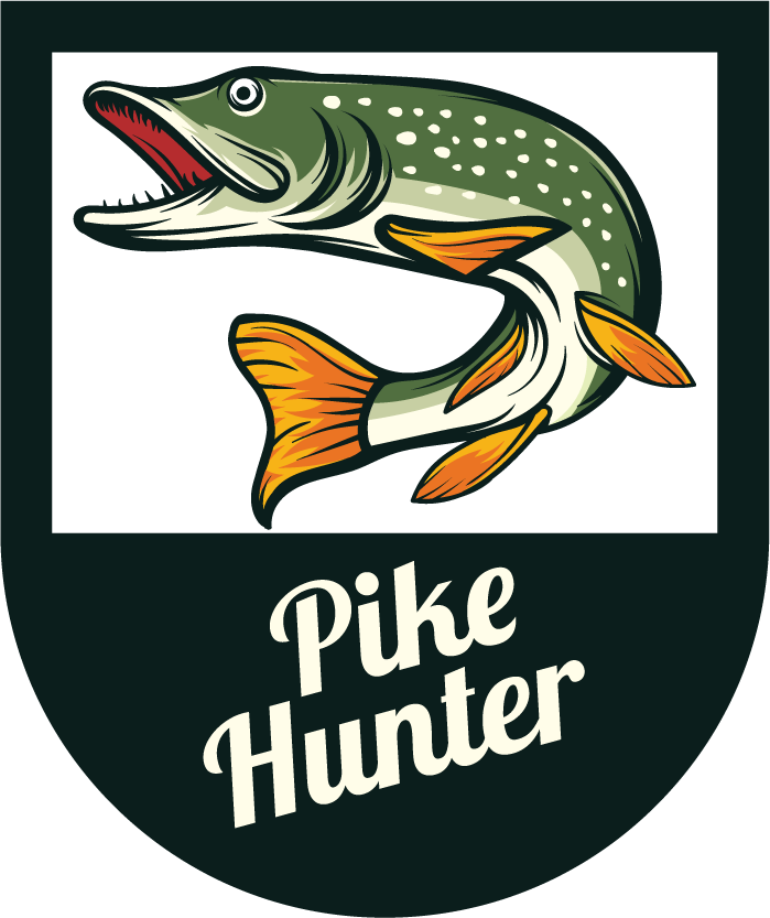 set of pike fish badge logo