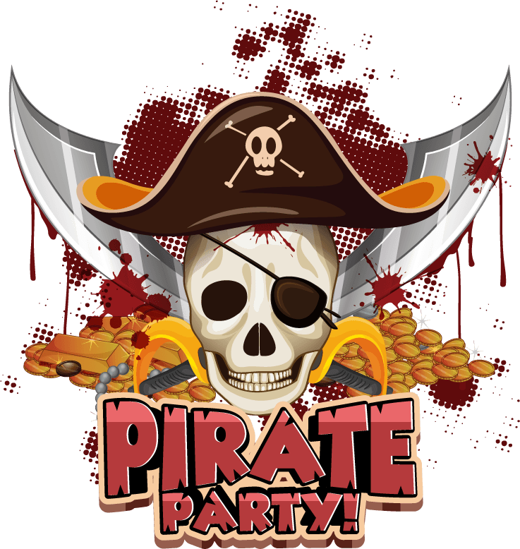 pirate cartoon characters and objects