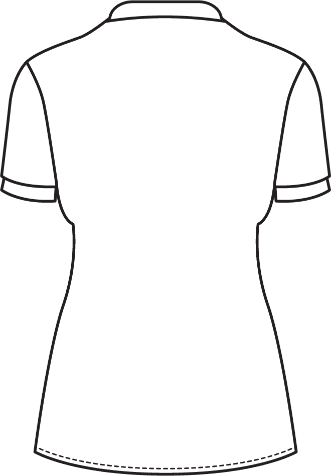 polo tshirt mock up flat outline with alternative view